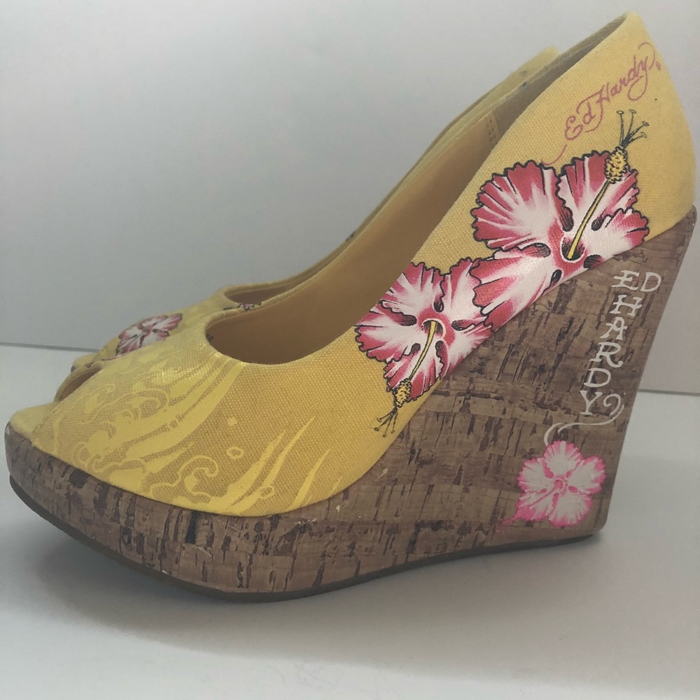 Ed Hardy rockabilly wedges